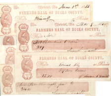 Bristol Pennsylvania Farmers Bank Of Bucks County 1850s Checks picture