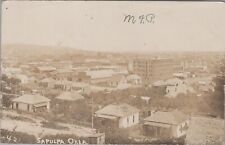 Sapulpa, Oklahoma Bird's Eye View 1909 RPPC Photo K.City RPO PM Postcard picture