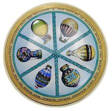 Halcyon Days Enamels England History of Aviation Hot Air Balloons Paperweight picture