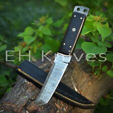 CUSTOM Hand Forged Damascus Steel Hunting Skinner TANTO Knife WOOD HANDLE  3471 picture