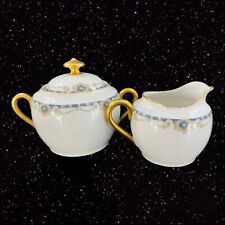 Vintage LS&S Limoges France Gold Sugar & Creamer Set Hand Painted Marked French picture