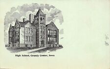 Grundy Center Iowa~Artist Conception of High School in Vignette c1906 UDB B&W picture