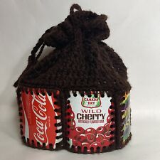 VTG Coke Can Bag Knit Crochet Handmade Wild Cherry Canada Dry Purple Passion picture