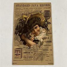1890s Trade Card Chase & Sandborn's Standard Java Coffee Girl & Cat Simmons & Me picture