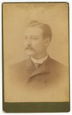 Antique c1890s Large Cabinet Card Prince Handsome Man Mustache Washington, DC picture