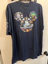 Disney World 50th Anniversary Navy Blue T-Shirt Size XL Mickey Map picture