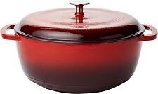 Enameled Cast Iron Covered Round Dutch Oven, 7.3-Quart, Red picture