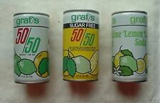 1970s GRAF'S LEMON/LIME SODA CANS (3 DIFFERENT) (STEEL TAB-TOP picture