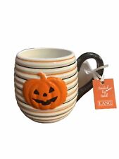 Lang Jack O’ Lanter Pumpkin Stripe Pottery Halloween Mug picture