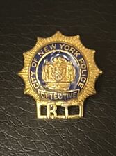 Vintage City Of New York Police Enamel Detective Lapel Pin ~ RT ~ AS FOUND picture