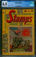 Stamps Comics #3 (1952) ⭐ CGC 6.5 ⭐ WWII Flag Cover Golden Age Youthful Comic picture