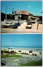 Vtg Ormond Beach Florida FL Ocean Dunes Motel Beach View 1970s Postcard picture
