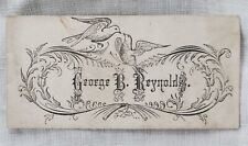 Antique Ornate Victorian Calling Card w/ Doves - George B. Reynolds picture