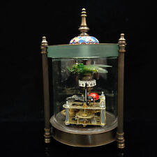 Antique collection Exquisite Brass Glass Mechanical Clock  FL017 picture