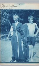 LADY WEARING ROBES & SON springfield ma real photo postcard rppc cyanotype picture