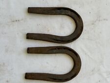 Lot of 2 Vintage Antique Matching Mule / Horse Shoes Rusty Steel Metal Rustic picture