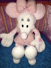 VGUC-RARE-HTF-18” DISNEY Minnie Mouse Pink & White Plaid Dress Plush picture