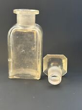Vintage Glass Perfume Bottle Cir. 1920 Clear Glass with Glass Stopper INCLUDED picture