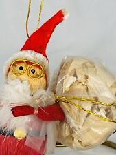 Vintage Santa Claus Corn Husk Christmas Ornament Figurine 4