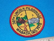 1978 - 38th Lincoln Pilgrimage Wabash, Indiana Patch - MINT picture
