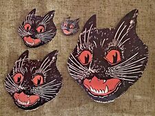 U Pick Vintage Inspired Scared Cat Face Red Mouth Halloween Cardstock Decoration picture