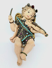 Beautiful Angel Figura By Michal Negrin With Colored Crystals ISRAEL picture
