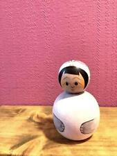 Cute White Cat Kokeshi Doll By Kaede Shida Japanese traditional picture