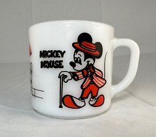 Vintage 1970's Mickey Mouse and Minnie Mouse Federal Milk Glass Mug picture