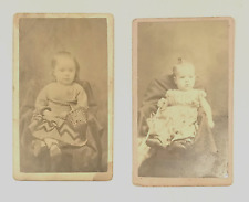 CDV Cards Children Infants Lot of 2 Hough Photography Chicago 1890s Antique  cp1 picture
