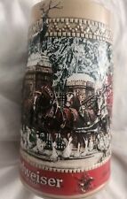 Vintage 1987 Budweiser Holiday Stein “Grant’s Farm Gates” Clydesdales 