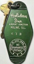 Vintage 1960s HOLIDAY INN AIRPORT JUNCTION Hotel Room Key Fob Moline Illinois picture