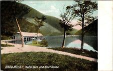 WHITE MOUNTAINS NH - Profile Lake and Boat House New Hampshire Vintage Postcard  picture