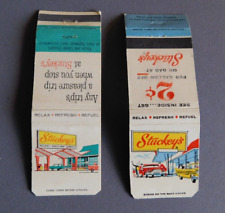 2 Matchbook Covers- Stuckey's Pecans Snack bar Candies Shop - front back strikes picture