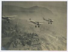 RAF Hawker Hart Biplanes Flying Over Edinburgh Vintage 1930's Photograph C22 picture