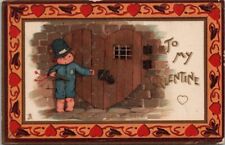 1914 Tuck's VALENTINE'S DAY Greetings Postcard Policeman Jail 