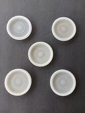 Lot of 5 Used Tupperware 297 Sheer White G Lids Only picture