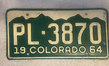Good Solid  1964 Colorado License Plate See My Other Plates picture