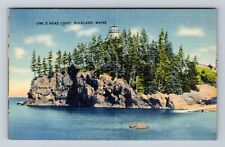 Rockland ME-Maine, Owl's Head Light, Antique, Vintage Postcard picture