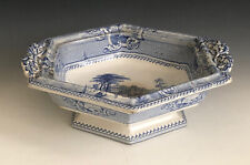 Antique John Ridgway Blue Transfer Palestine Pattern Serving Dish Circa 1830s picture