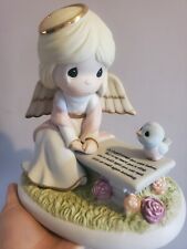 Precious Moments HEAVEN'S EMBRACE Angel On Bench Memorial Hamilton Collection picture