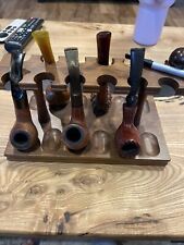 Vintage Tobacco Pipe Smoking Lot From Estate 6 Pipes W/ Stand picture