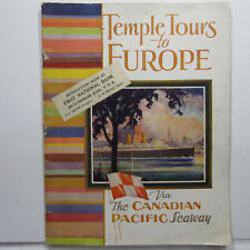 1931 VTG Temple Tours to Europe Via The Canadian Pacific Seaway Steamship picture