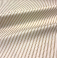 17.75 yds White & Beige Ticking Stripe Polyester Multi-Purpose Fabric picture