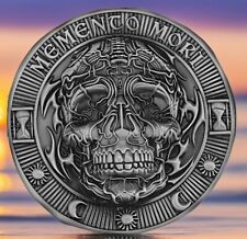 🔥Memento Mori Antique 3D Silver Stoic Coin | EDC Worry Medallion | EDC Reminder picture