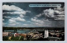 Dubuque IA-Iowa, Industrial Section, New Bridge, Antique, Vintage Card Postcard picture