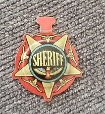 Vintage 1950's? Post's Raisin Bran Cereal Tin Litho: “SHERIFF” Metal Badge Pin picture