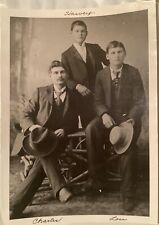 Antique Victorian Brothers  B/W Photo 1890’s 5 x 7 Lou Charles Harvey Brammeier picture