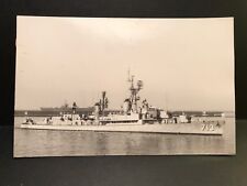 RPPC Postcard - USS Kenneth D. Bailey Anchored in Naples Italy - Navy Destroyer picture