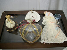 Ornaments, Lot of 4, 3 Angels and Heart. Victorian Style 4 picture