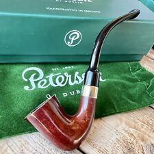 Peterson Speciality Smooth Nickel Mounted Calabash Fishtail Tobacco Pipe - New picture
